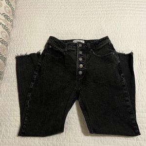 Abercrombie Black Skinny High Rise Jeans Curvy Size 26/2 Button-Fly